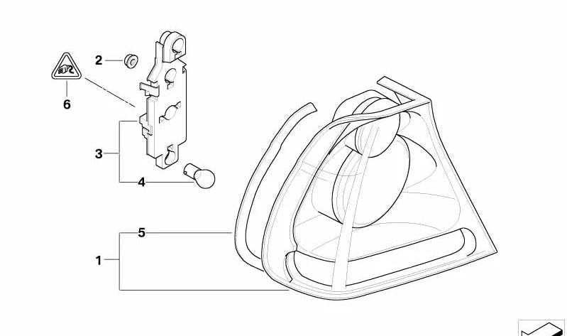 Rechte hintere Pilot -OEM 63216912516 für BMW E46 (Berlina). Original BMW.