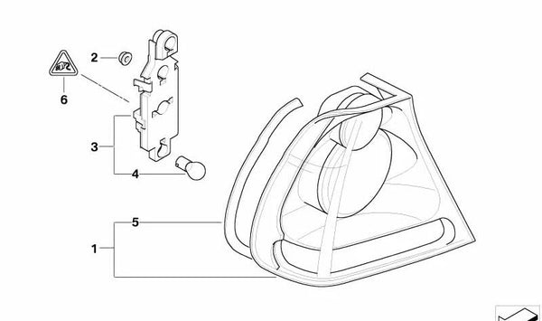 Piloto trasero derecho para BMW E46 (OEM 63216920246). Original BMW