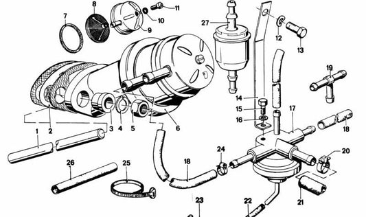 OM 13311265430 Bocal de estrangulamento para BMW E21, E12. BMW original.