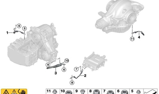 Cavo di massa del cambio OEM 61295A66049 per BMW (E46, E90, E60, F30, F20, G30, G20). BMW originale.