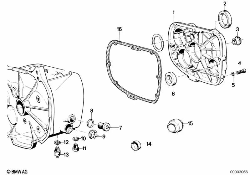 Junta sin asbesto para BMW R (OEM 23111338596). Original BMW