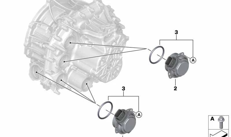 Atuador da embreagem com OEM de resfriamento 28008486550 para BMW F40, F44, F45, F46, F48, F49, F39, F55, F56, F57, F54, F60. BMW original.