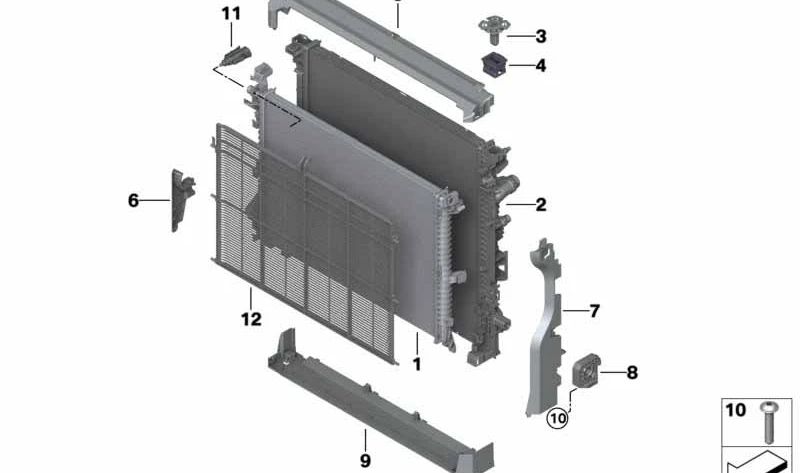 Refrigerador de líquido refrigerante para BMW X5 F95, X6 F96 (OEM 17115A5C813). Original BMW