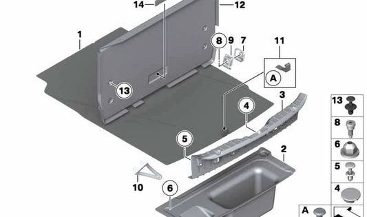 Abstención derecha para BMW Serie 5 F10, F18 (OEM 51717205170). Original BMW