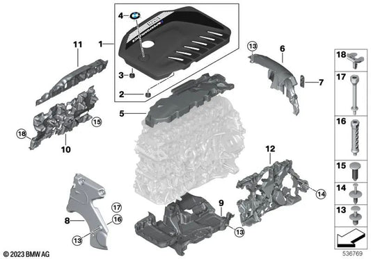 Distanzschraube für BMW 1er F20N, F21N, F40, F52, 2er F22, F23, F44, F45, F46, G42, U06, 3er F30, F31, F34, G20, G21, G28, 4er F32, F33, F36, G22, G23, G26, Serie 5 F10N, F11N, G30, G31, G38, G60, Serie 6 G32, Serie 7 G11, G12