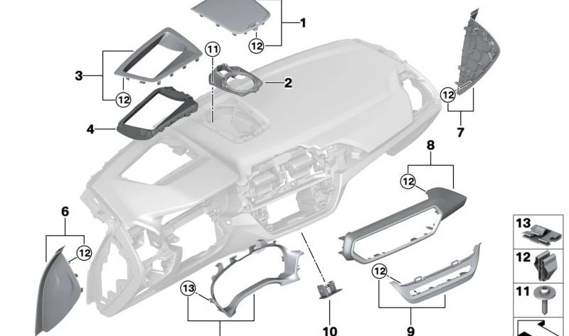 Revestimiento del Panel de Instrumentos para BMW X3 F97N, G01N X4 F98N, G02N (OEM 51457911525). Original BMW