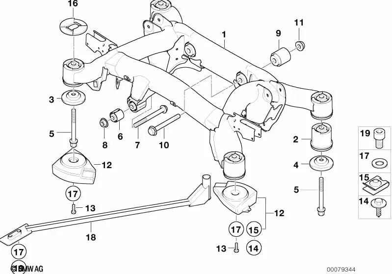 Disco de amortiguación para BMW Serie 5 E39, Z8 E52 (OEM 33312229141). Original BMW