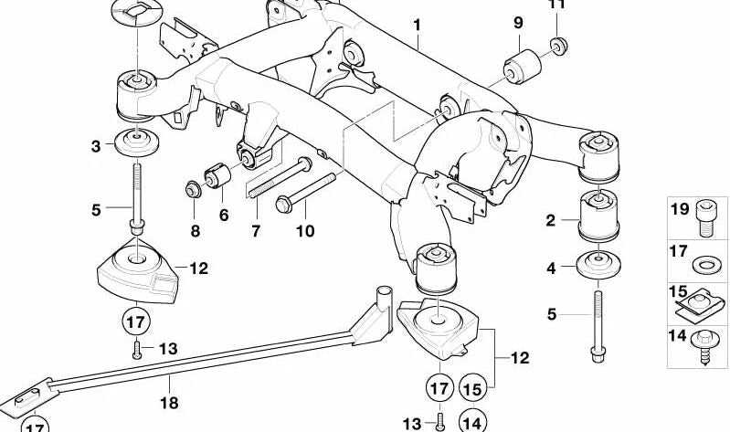 Barra izquierda para BMW Serie 5 E39 (OEM 51717892185). Original BMW.