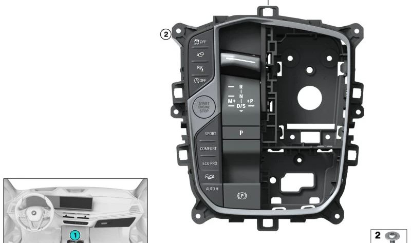 Centro de Control Consola Central para BMW F40, F44, G42, G20, G21, G28, G22, G23, G26, G01N, G29 (OEM 61315A7E010). Original BMW