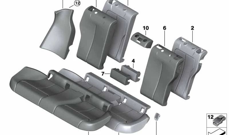 Cubierta Isofix para BMW Serie 4 F32, F36 (OEM 52207348049). Original BMW