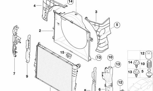 Right Board für BMW 3 E46 -Serie (OEM 17115A4EF64). Original BMW