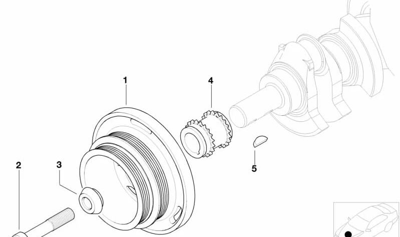 Amortiguador de vibraciones OEM 11237513862 para BMW E46, E39, E60, E61, E65, E66, E83, E53, E85. Original BMW.