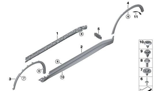 OEM 51778065898 Rechte Hinterradpassage für BMW F16, F86. Original BMW