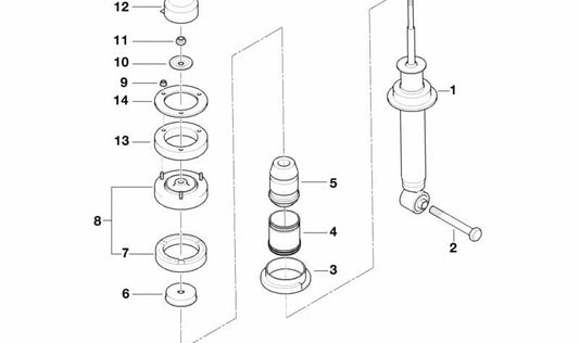 Rear shock absorber for BMW E39 (OEM 33521094467). Original BMW