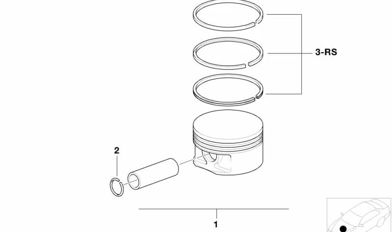 Pistón Mahle para BMW Serie 3 E90, E92, E93 Serie 5 E60 Serie 6 E63 (OEM 11257840918). Original BMW