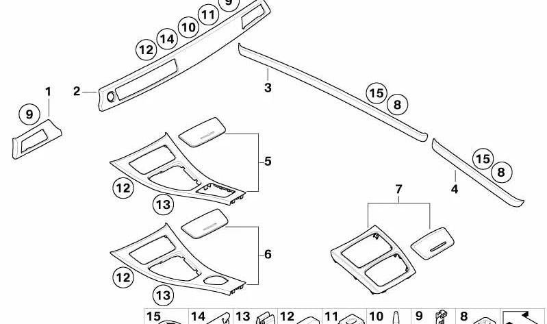 Moldura decorativa panel lateral trasero der. para BMW E92, E93 (OEM 51436958242). Original BMW