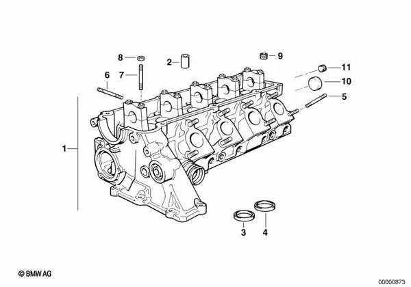 Anillo de Asiento de Válvula de Escape para BMW Serie 3 E36 Serie 5 E34, E39 Serie 7 E38 (OEM 11122244278). Original BMW.