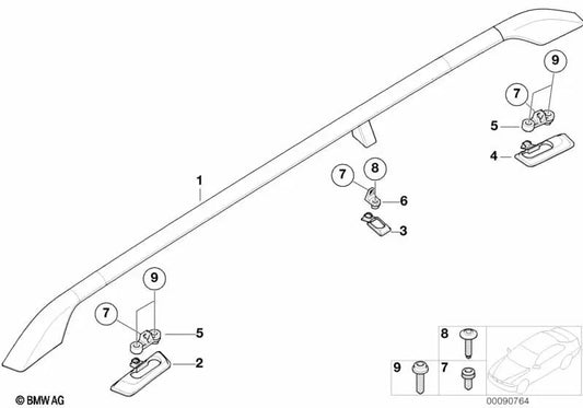 Right adapter for BMW E36 (OEM 51138183316). Genuine BMW.