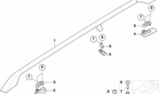 Left adapter for BMW E36 (OEM 51138183315). Original BMW.