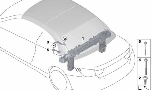 Soporte para rejilla decorativa izquierda para BMW F33, F83 (OEM 54627316717). Original BMW