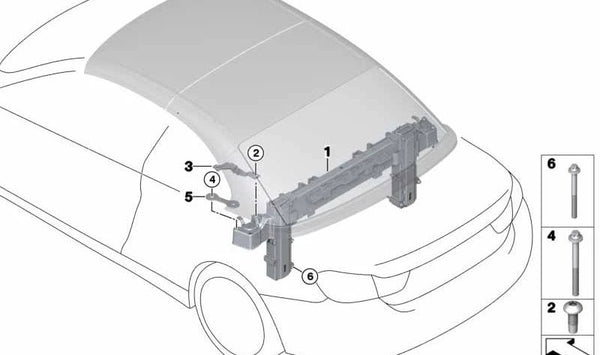 Soporte para rejilla decorativa izquierda para BMW F33, F83 (OEM 54627316717). Original BMW