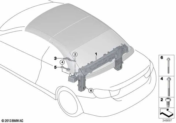 Protección antivuelco para BMW F33, F83 (OEM 54627290646). Original BMW