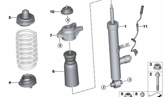 Amortiguador VDC trasero para BMW G20, G20N (OEM 37106895057). Original BMW