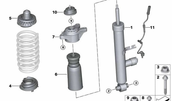 Amortiguador VDC trasero para BMW G20, G20N (OEM 37106895057). Original BMW