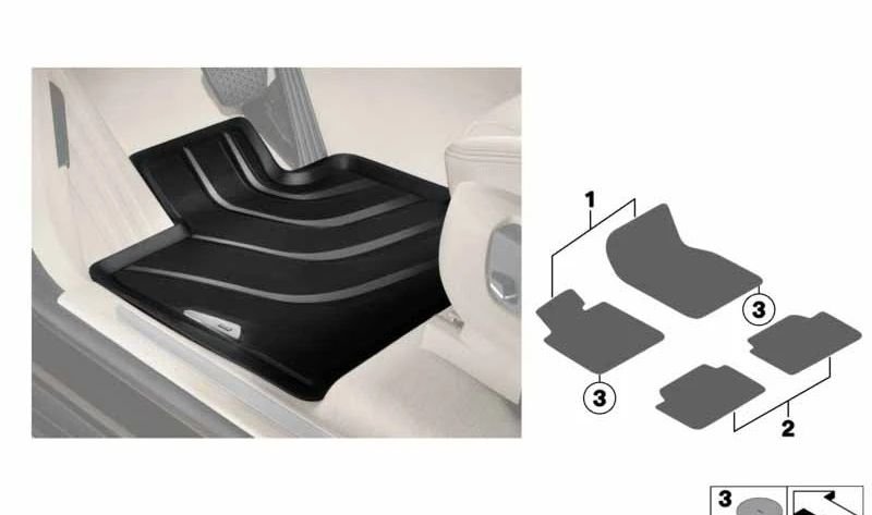 Alfombrillas de Invierno delanteras para BMW X5 F15, F85, X6 F16, F86 (OEM 51472347729). Original BMW