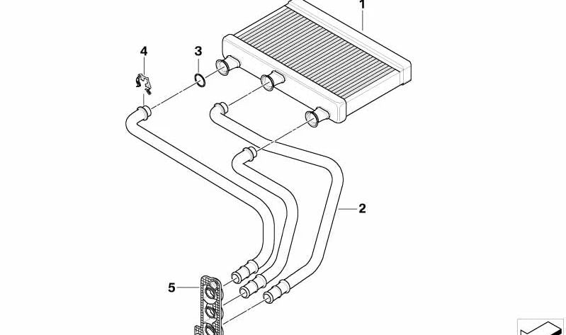 Tubo de conducto OEM 64116922602 para BMW E60, E61, E63, E64. Original BMW.