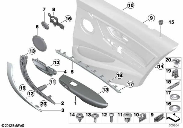 Akzentleiste trasera derecha para BMW Serie 3 F30N, F31N (OEM 51427393472). Original BMW