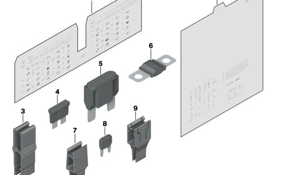 Diagrama de fusibles OEM 61149337884 para BMW F20, F21, F22, F23, F87, F30, F80, F33, F36, F82, F83. Producto original BMW.