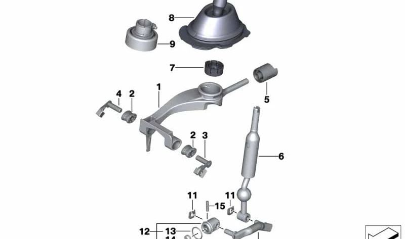 Palanca de cambio OEM 25112283704 para BMW E90, E92, E93. Original BMW.