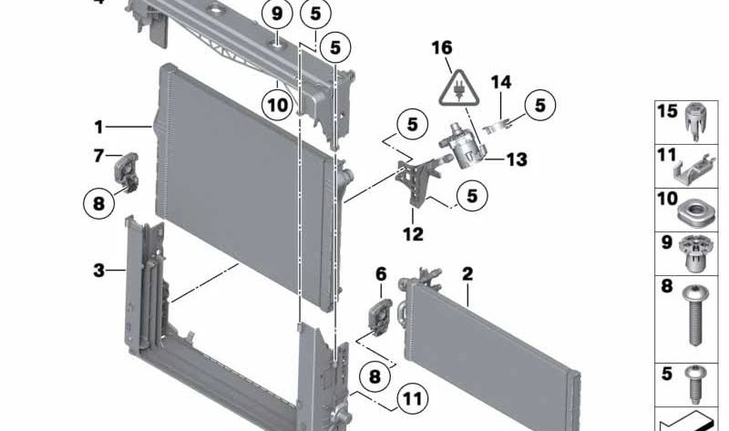 Refrigerador de refrigerante para BMW F01, F02, F04 (OEM 17117570093). Original BMW