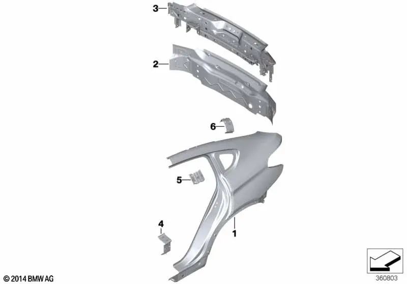 Verstärkungsplatte Rechtsbügel für BMW F26 (OEM 41217407900). Original BMW