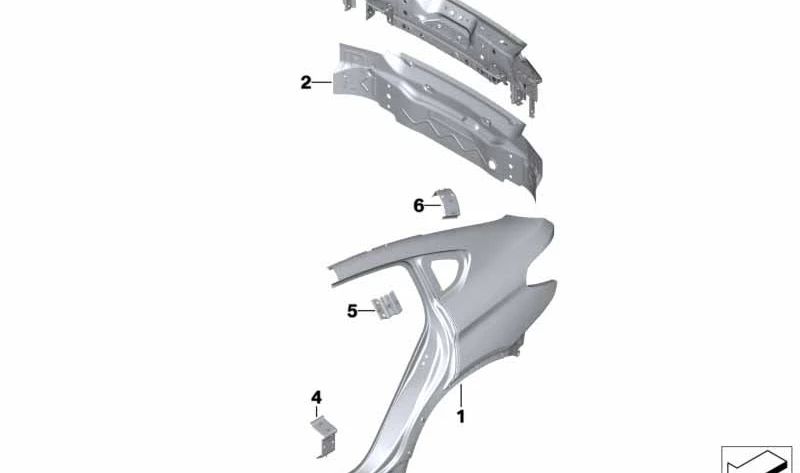 Refuerzo de chapa para pilar C izquierdo OEM 41217407901 para BMW F26. Original BMW.