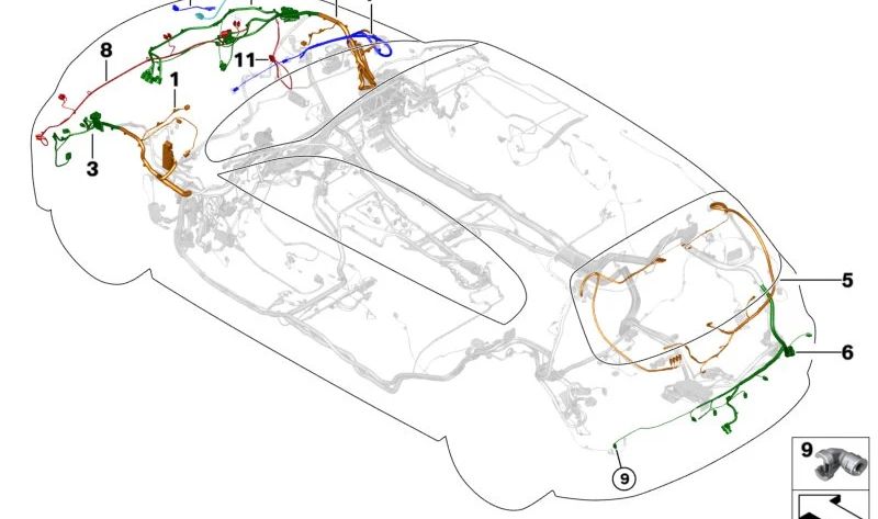 Rear Bumper Wiring Harness Repair Kit for BMW F48N (OEM 61125A36A47). Original BMW