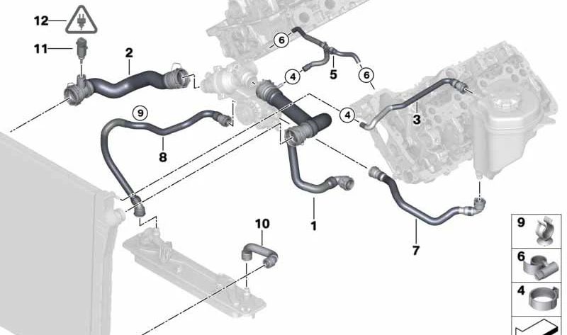 Manguera de Refrigerante para BMW E70 (OEM 17127536231). Original BMW