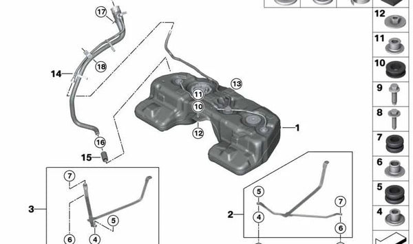 Tornillo hexagonal para BMW E83, F95, G05, F96, G06, G07 (OEM 07119905683). Original BMW