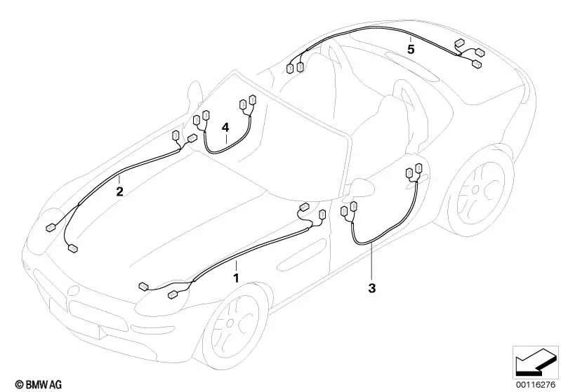 Rep.-Kabelsatz Door Passenger Side for BMW E52 (OEM 61126929500). Original BMW