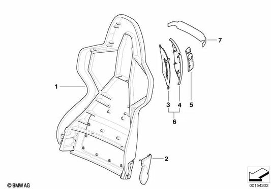 Right backrest for BMW Z4 E85, E86 (OEM 52107918098). Original BMW