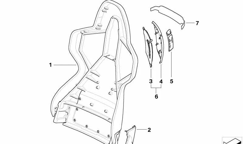 Cubierta exterior derecha para BMW Z4 E85, E86 (OEM 52107919188). Original BMW.