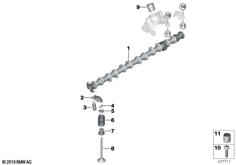 Válvula de escape para BMW Serie 1 F20N, F21N, F52, Serie 2 F22, F22N, F23, F23N, F45, F45N, F46, Serie 3 F30N, F31N, F34N, F35N, G20, G20N, Serie 4 F32, F32N, F33, F33N, F36, F36N, G22, G26, Serie 5 G30, G30N, G31, G38, Serie 6 G32, Serie 7 G11, G12, X1