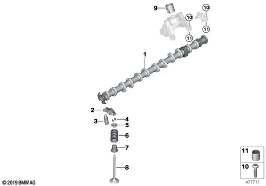 Auslassventil für BMW 1er F20N, F21N, F52, 2er F22, F22N, F23, F23N, F45, F45N, F46, 3er F30N, F31N, F34N, F35N, G20, G20N, 4er F32, F32N, F33, F33N, F36, F36N, G22, G26, Serie 5 G30, G30N, G31, G38, Serie 6 G32, Serie 7 G11, G12, X1