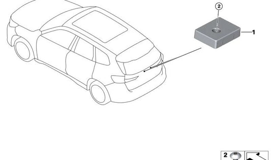 Antenne für Mini F65, F66, J01, J05, BMW G42, G87, U06, G20N, G21N, G28N, G80, G81, G22N, G23N, G26, G82N, U11 (OEM 65208705921). Original BMW