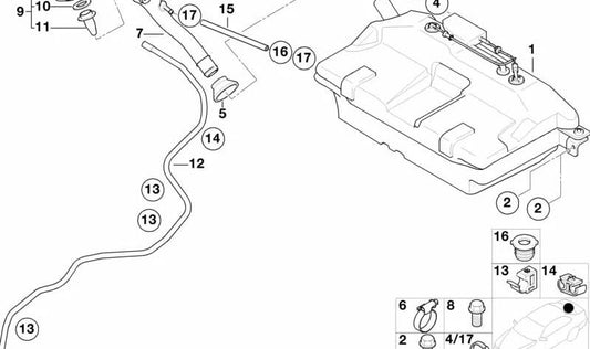 Manguito de sellado para BMW Z8 E52 (OEM 16111184840). Original BMW