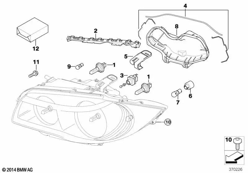 Reparación de Faros izq. y der. para BMW E81, E82, E87, E87N, E88 (OEM 63116924482). Original BMW