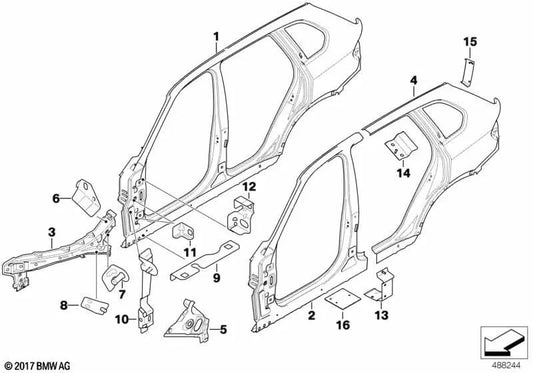 Heel Reinforcement Plate for BMW E70, E71, E72 (OEM 41217275570). Genuine BMW