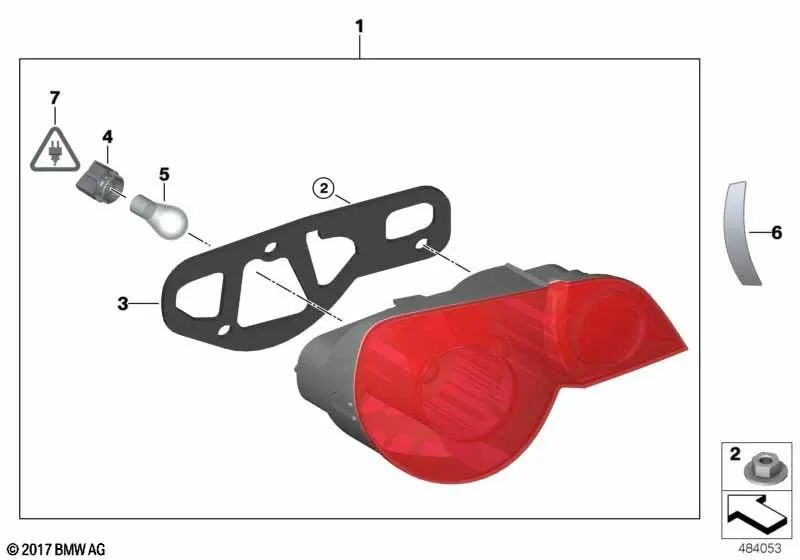 Piloto trasero izquierdo para BMW Z4 E85 (OEM 63217165721). Original BMW.