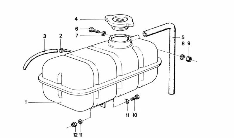 Manguera para BMW Serie 5 E12, Serie 6 E24 (OEM 17121113142). Original BMW